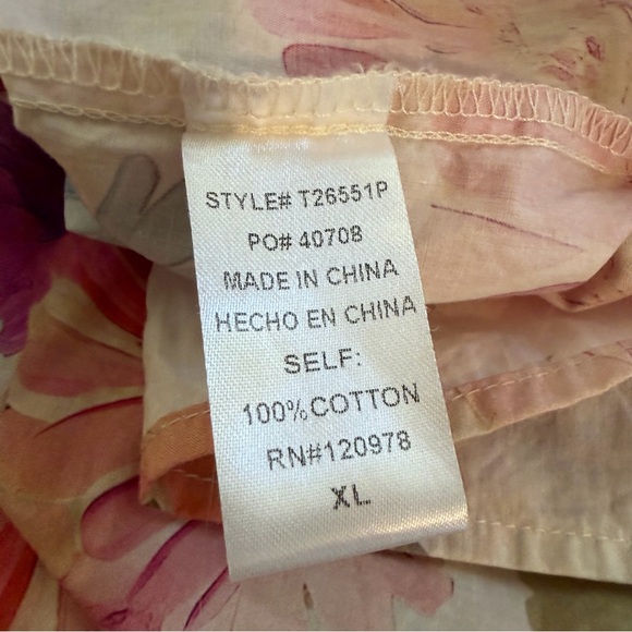 Entro Penny Floral Tie-Neck Blouse XL - Picture 9 of 10